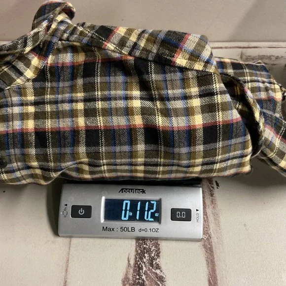 Everlane Plaid Flannel Button Down Shirt‎ Womens XS Brown Yellow Blue - Picture 6 of 6